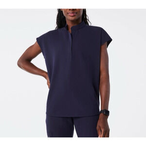 FIGS Technical Collection Women's Navy Rafaela Oversized Scrub Top Sz XL